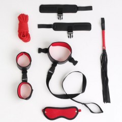 Черно-красный эротический набор из 7 предметов